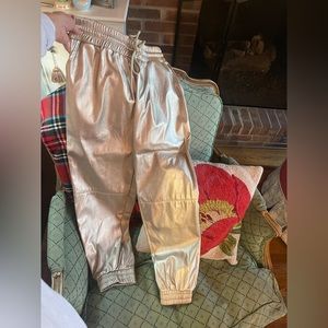 STRUT & BOLT Gold Vegan leather Joggers, Size-Large, NWOT